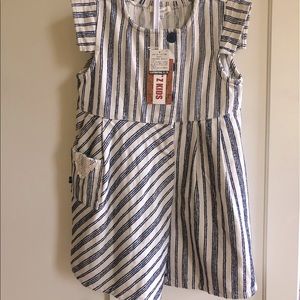 100% cotton blue & cream dress Embellished. 3-4yrs Never worn.  Retail $49.95